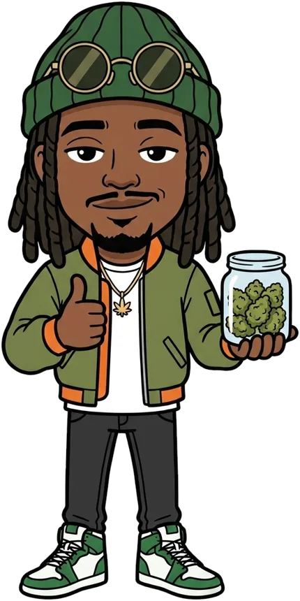 Marley tient un bocal rempli de fleurs