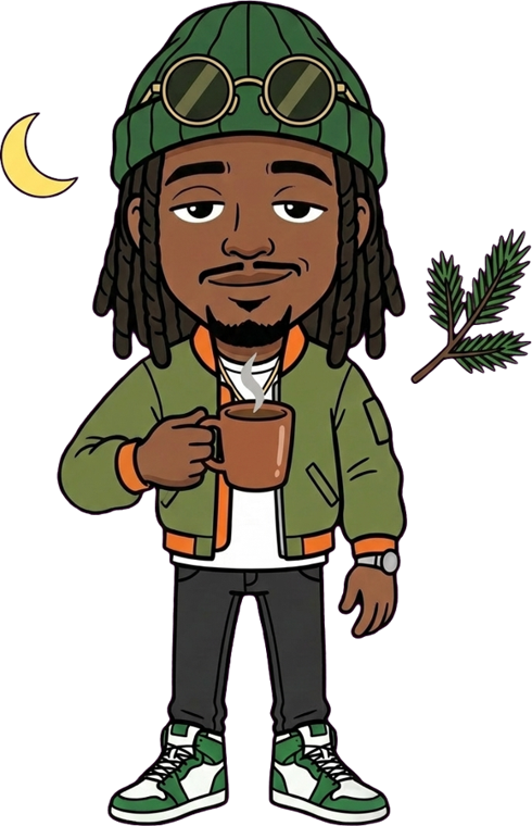 Marley, une tasse à la main, un soir de détente