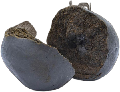 Bloc de résine Afghan Hash CBD Mama Kana coupé en deux