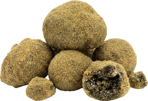 Boules de Moonrock CBD Okiweed recouvertes de poudre de résine